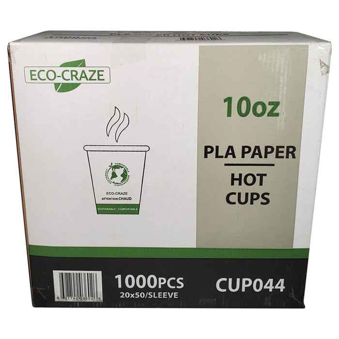 Eco-Craze - 10oz PLA Single Wall Hot Paper Cup
