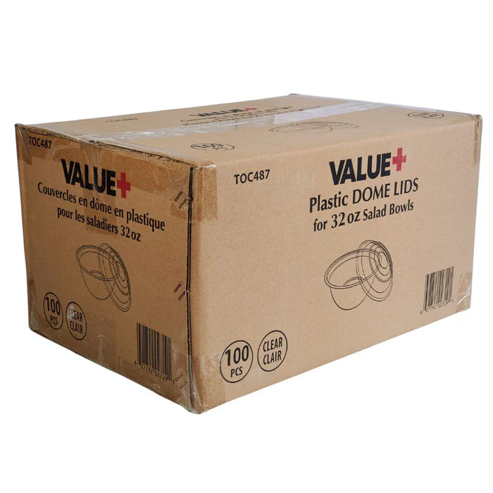 Value+ - Clear Dome Lid for 32oz Salad Bowls - Eagle Global Solution