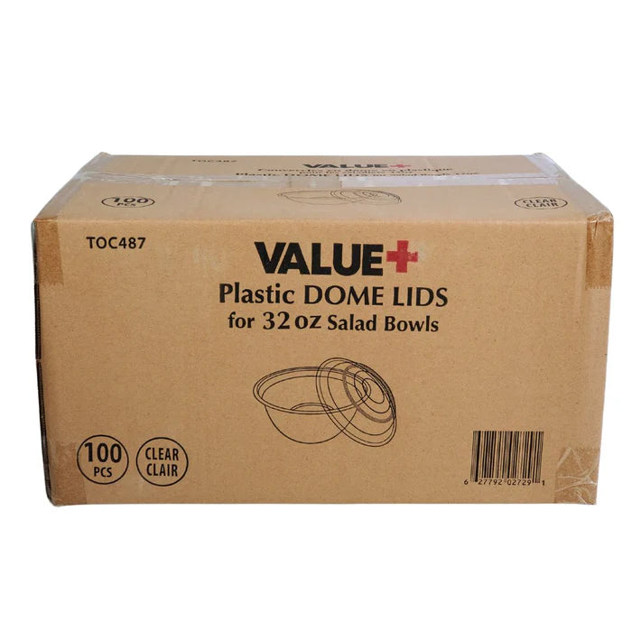 Value+ - Clear Dome Lid for 32oz Salad Bowls - Eagle Global Solution