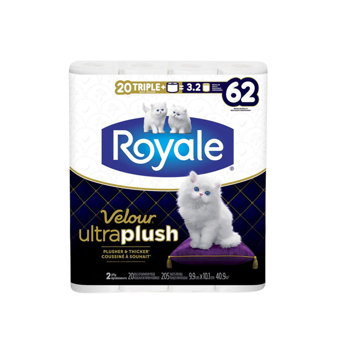 Retail Bathroom Tissue - Velour Ultra Plush, 2ply, 20 r x 205 sheets - Eagle Global Solution