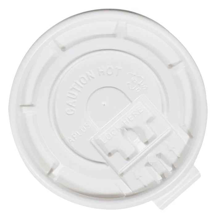 Morning Dew - Tear Back Flat Lid for 10-24 oz Hot Paper Cups - White - 10F-W