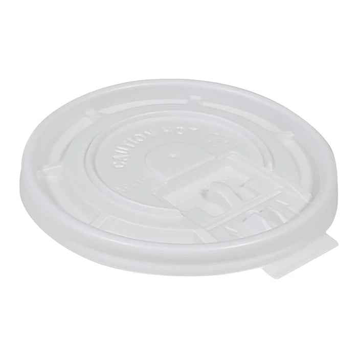 Morning Dew - Tear Back Flat Lid for 10-24 oz Hot Paper Cups - White - 10F-W
