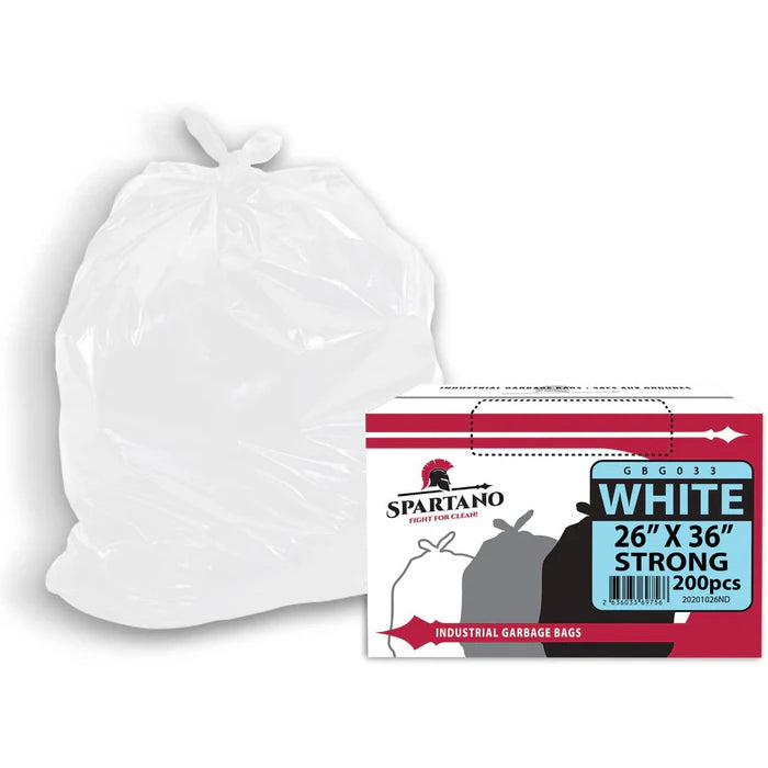 Spartano - Garbage Bags - Strong - White - 26"x36" - Eagle Global Solution