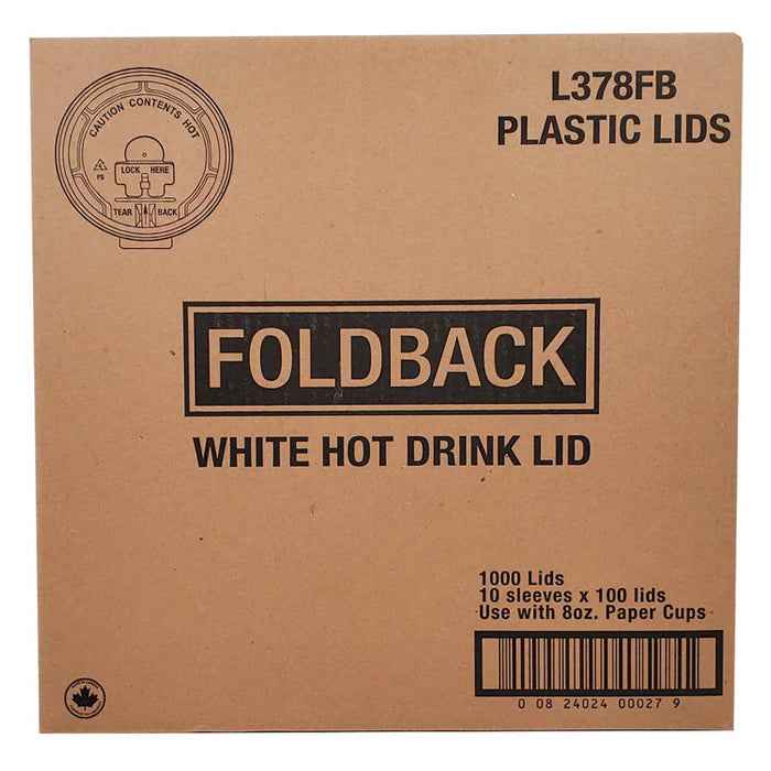 SO - Amhil - Fold Back Lid for 8oz Hot Cup - White - L378FB