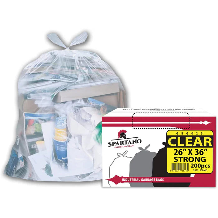 Spartano - Garbage Bags - Strong - Clear - 26"x36" - Eagle Global Solution