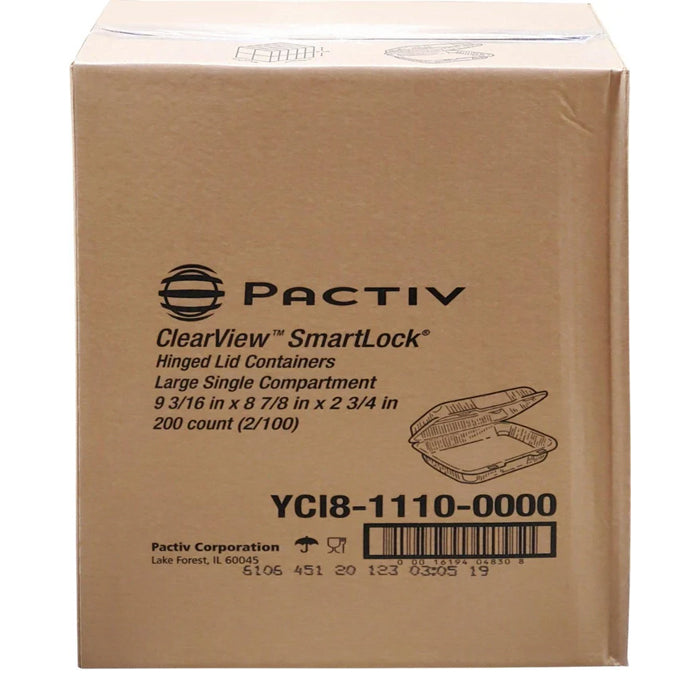 Pactiv - Hinged Container - 9 3/4x8 7/8x3 3/4 - C18-1110 - Eagle Global Solution