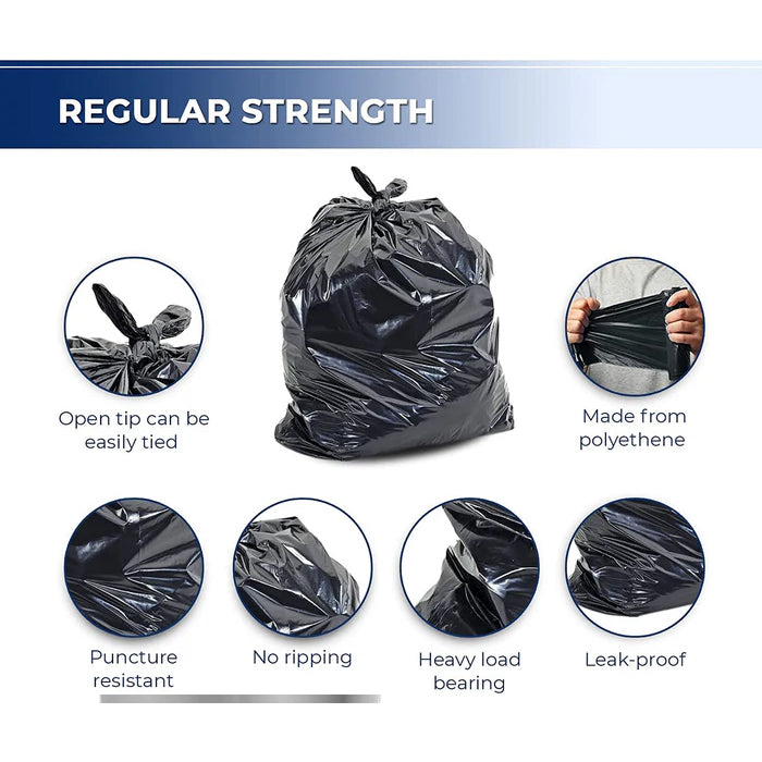 Spartano - Garbage Bags - Regular - Black - 26"x36" - Eagle Global Solution