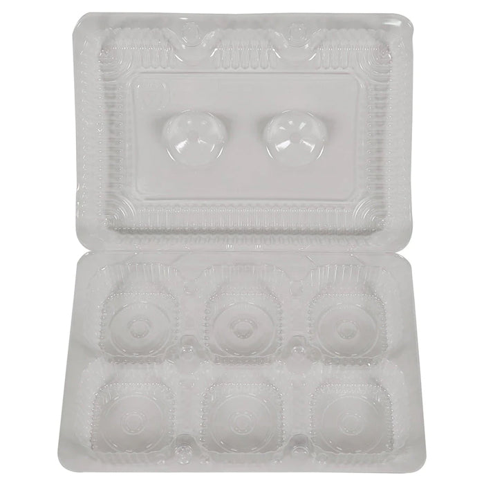 Vespa - 6 Regular Muffins Container - 8.5" x 5.876" x 2.5" - PET - VEL-021 - Eagle Global Solution