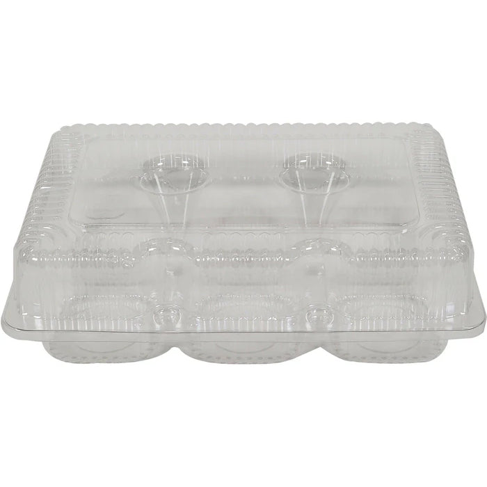 Vespa - 6 Regular Muffins Container - 8.5" x 5.876" x 2.5" - PET - VEL-021 - Eagle Global Solution
