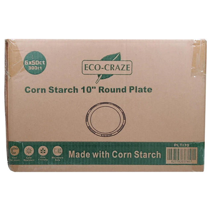 Eco-Craze - Corn Starch 10 Inch Round Plate - Eagle Global Solution