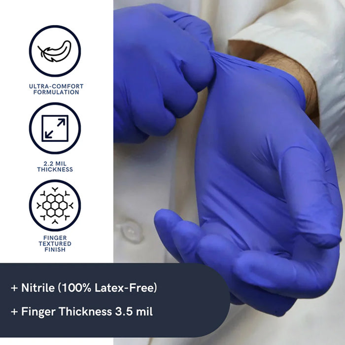 Aurelia Sonic 100 Blue Nitrile Examination Gloves – 3 Mil, Durable, Powder-Free, and Latex-Free - Eagle Global Solution
