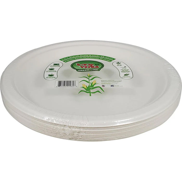 Verka - Green Line - 9" Round Plate - Eagle Global Solution
