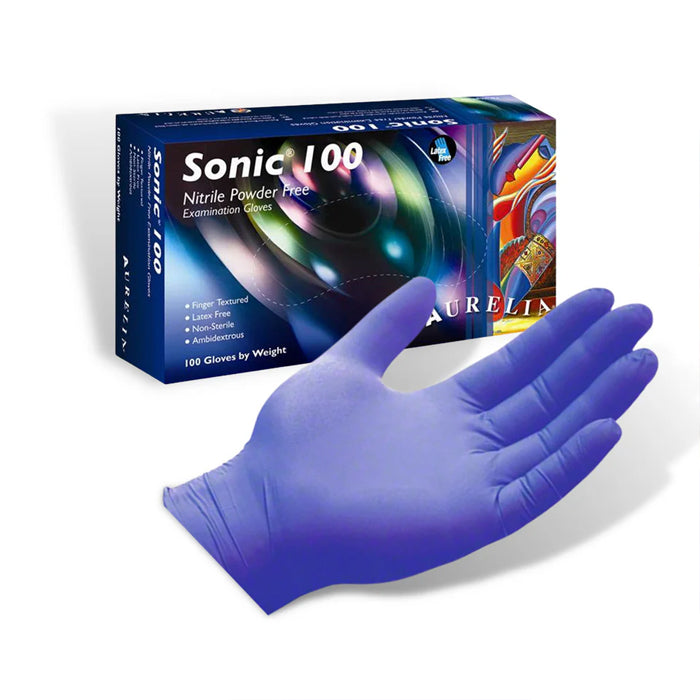 Aurelia Sonic 100 Blue Nitrile Examination Gloves – 3 Mil, Durable, Powder-Free, and Latex-Free - Eagle Global Solution