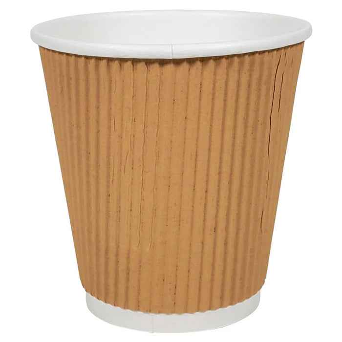 Morning Dew - 10 oz Squat Hot Paper Cup - Ripple - Kraft - RC-H10SK