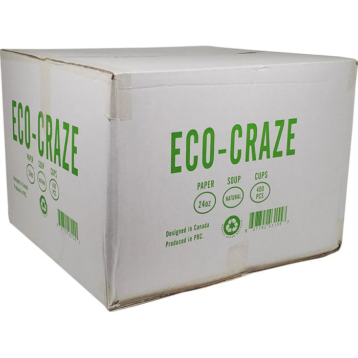 Eco-Craze - 24oz Paper Soup Bowl - Kraft - Eagle Global Solution