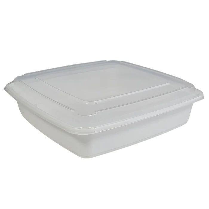 XC - Ecomates -48oz Square Microwavable Container - White 100/Case-JE-48B - Eagle Global Solution