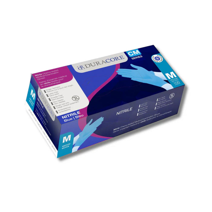 Duracore Blue Nitrile Examination and Chemo Rated Gloves – 3.2 Mil, Disposable, Latex-Free, Powder-Free - Eagle Global Solution