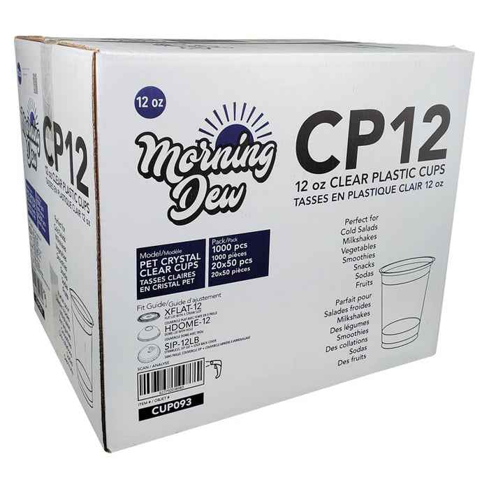 Morning Dew - 12 oz Clear Pet Cup - 92mm - CP12