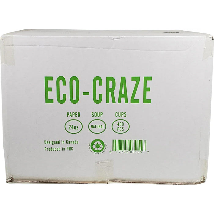 Eco-Craze - 24oz Paper Soup Bowl - Kraft - Eagle Global Solution