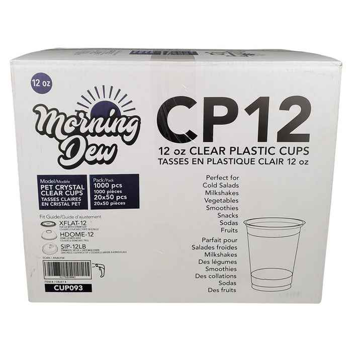 Morning Dew - 12 oz Clear Pet Cup - 92mm - CP12