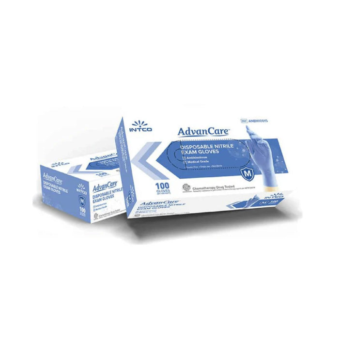 Intco Blue Nitrile Examination Gloves - 3.5 Mil, Premium Quality, Durable, Powder-Free, and Latex-Free - Eagle Global Solution