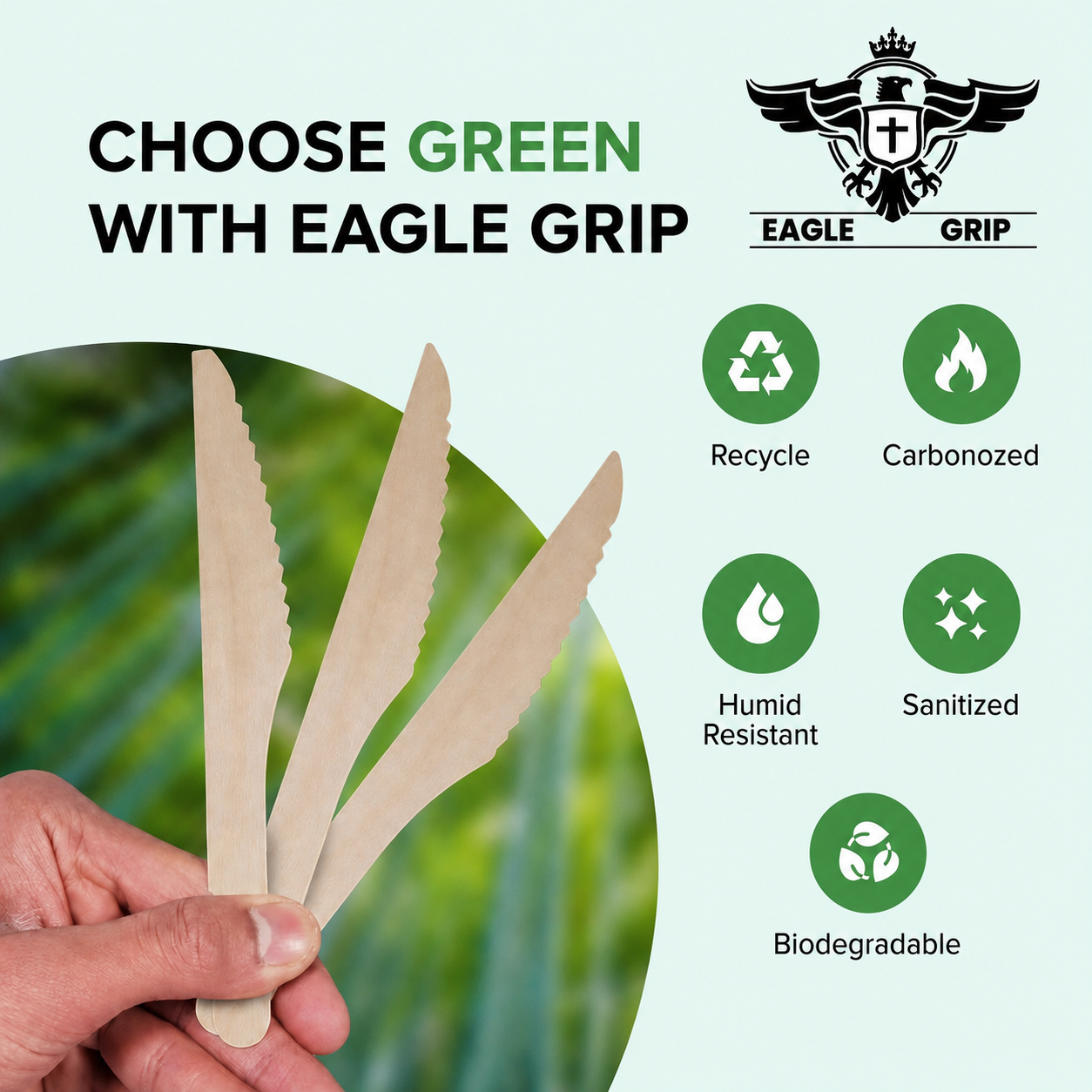 Eagle Grip Wooden Knife - Individually Paper Wrapped