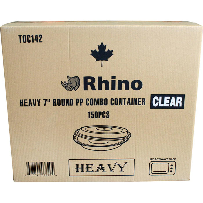Rhino - Heavy 7" Round PP Combo Container - Clear - Eagle Global Solution