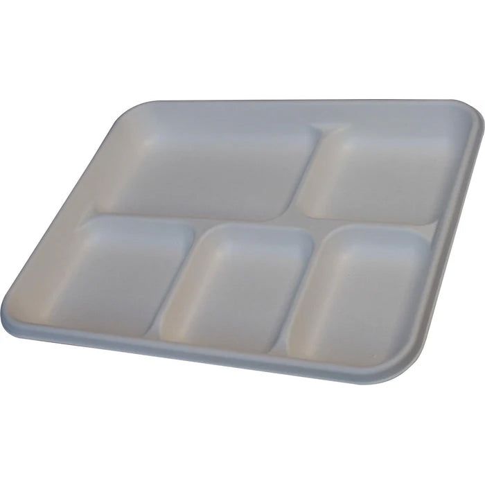 Eco-Craze - 5 Compartment Bagasse Tray (Thali) - Retail Pack - Eagle Global Solution