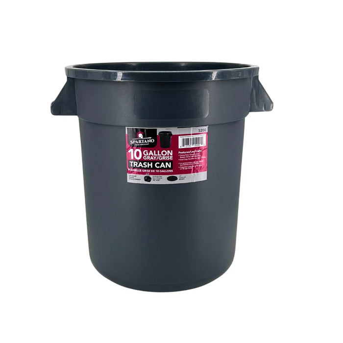 Spartano - Trash Can - 10 Gallon - Grey - 5200