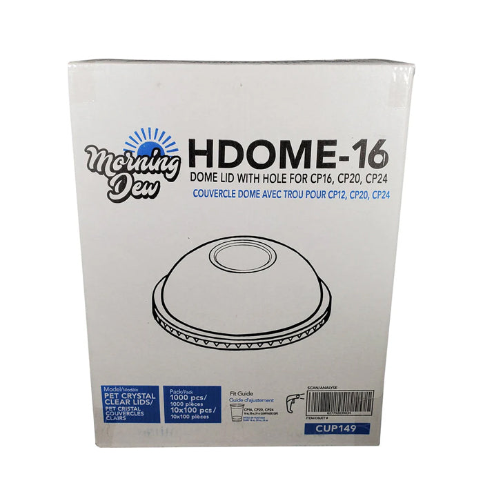 Morning Dew - Dome Lid with Hole - 16-24oz Cup - 98mm - HDOME-16