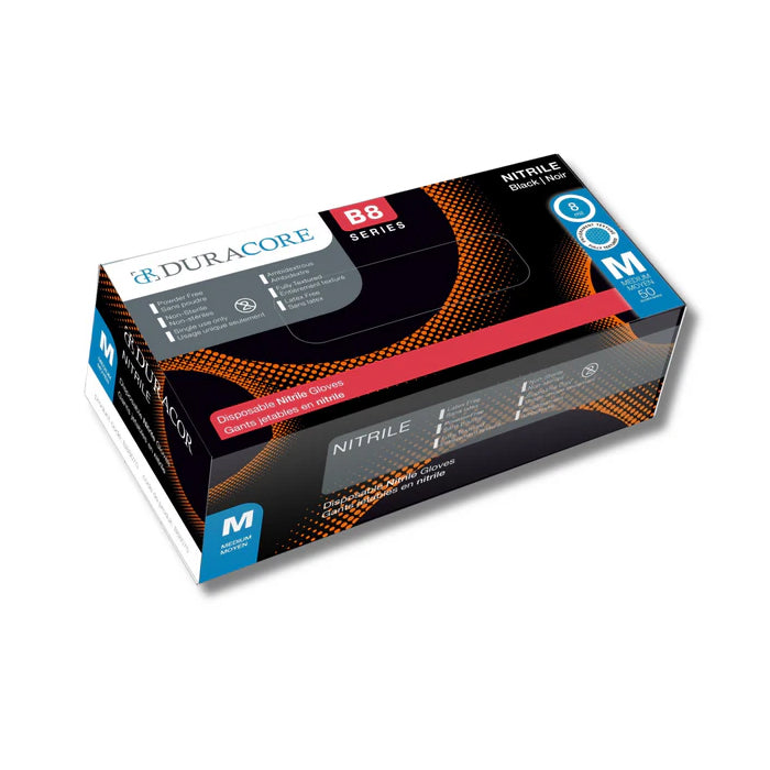 Duracore 8 Mil Black Nitrile Gloves – Heavy-Duty, Textured Diamond Grip, Industrial-Grade - Eagle Global Solution