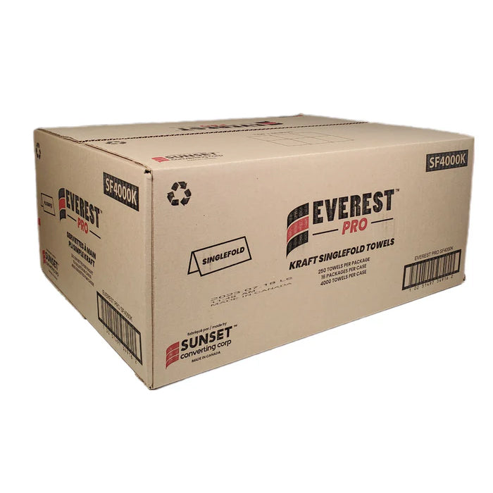 Everest Pro - Paper Hand Towel - Single Fold - Kraft - SF4000K - Eagle Global Solution