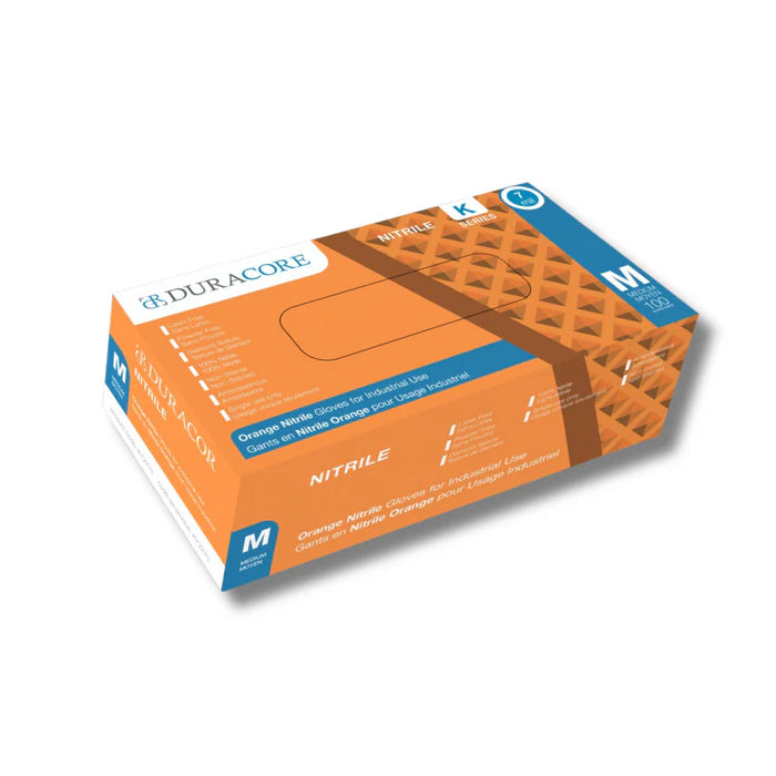 Duracore Orange Nitrile Gloves 8 Mil – Heavy-Duty, Diamond Textured, Industrial-Grade - Eagle Global Solution