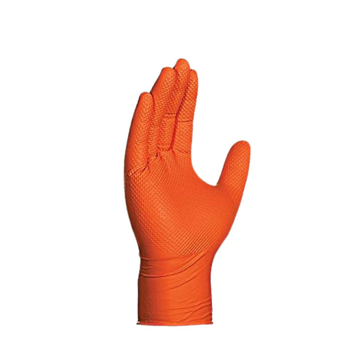 Duracore Orange Nitrile Gloves 8 Mil – Heavy-Duty, Diamond Textured, Industrial-Grade - Eagle Global Solution