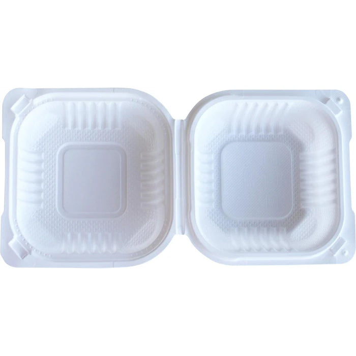 Eco-Craze - MFPP Clamshell Container - 5x5 - 1 Comp. - White - Eagle Global Solution