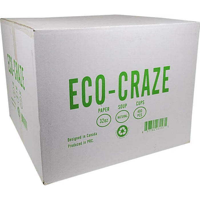 Eco-Craze - 32oz Paper Soup Bowl - Kraft - Eagle Global Solution