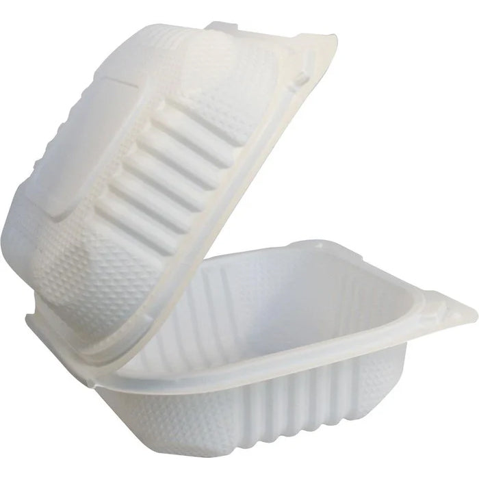 Eco-Craze - MFPP Clamshell Container - 5x5 - 1 Comp. - White - Eagle Global Solution