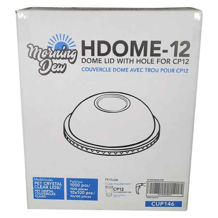 Morning Dew - Dome Lids with Hole - For 12oz Cup Only
