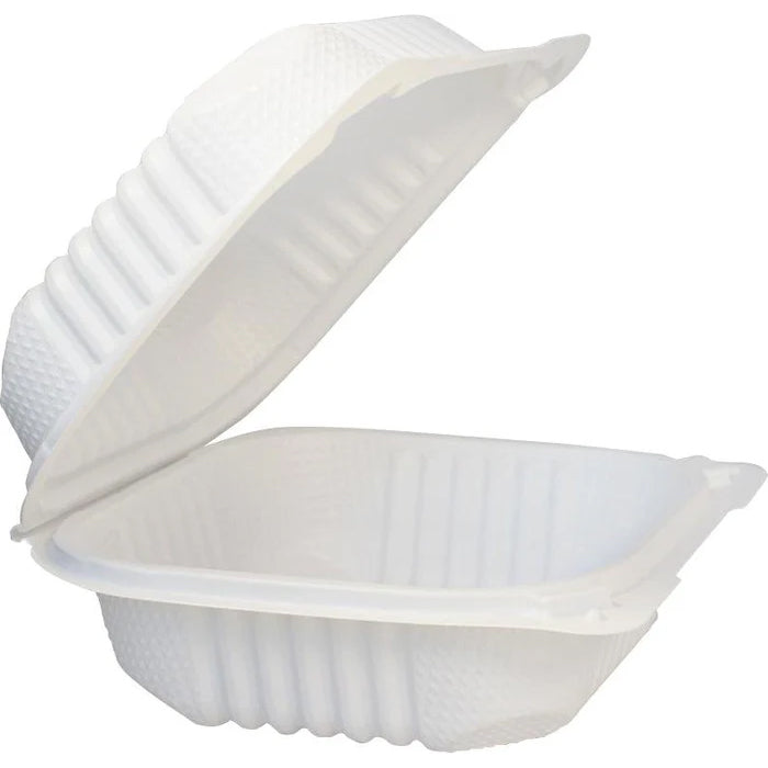 Eco-Craze - MFPP Clamshell Container - 5x5 - 1 Comp. - White - Eagle Global Solution