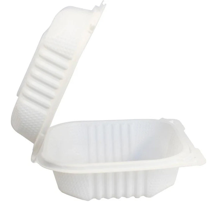 Eco-Craze - MFPP Clamshell Container - 5x5 - 1 Comp. - White - Eagle Global Solution