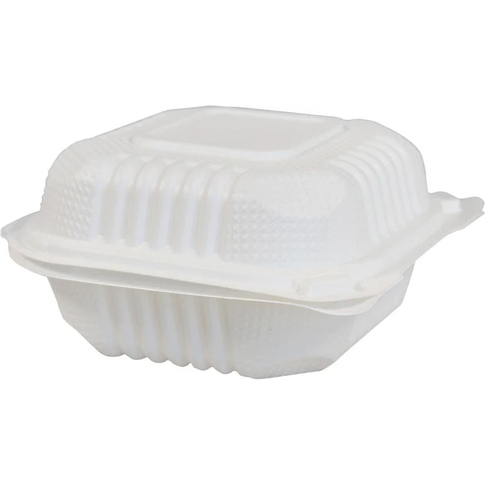 Eco-Craze - MFPP Clamshell Container - 5x5 - 1 Comp. - White - Eagle Global Solution