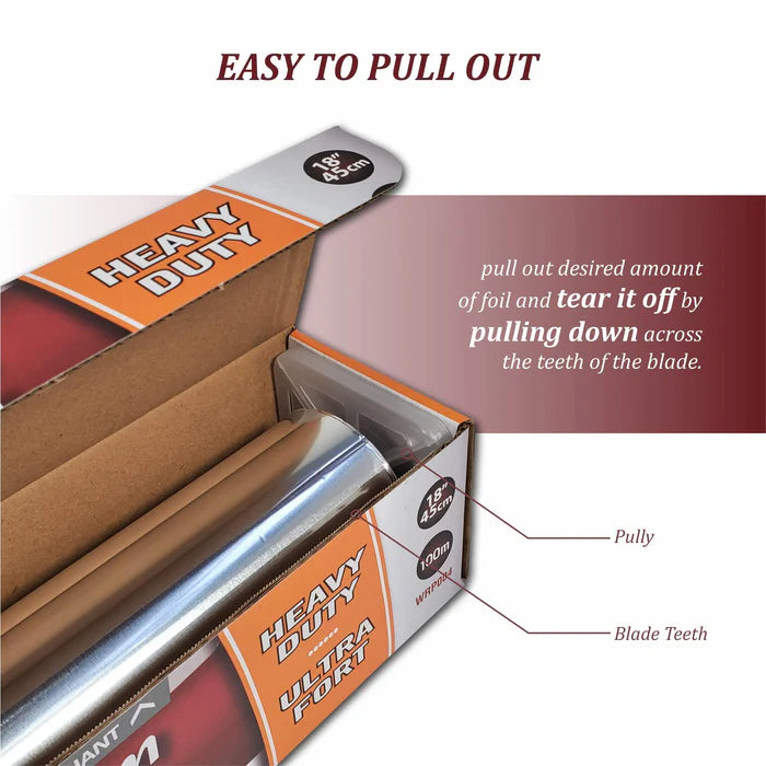 Rhino Foil - 18" Aluminium Foil Roll - Heavy Duty - 100M - Eagle Global Solution