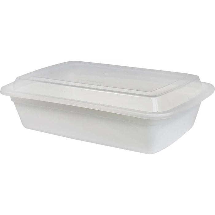 Value+ - 28oz Rectangle Plastic Container - White - Retail Pack - Eagle Global Solution