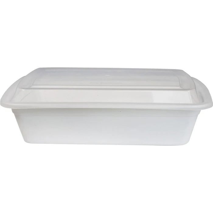 Value+ - 28oz Rectangle Plastic Container - White - Retail Pack - Eagle Global Solution