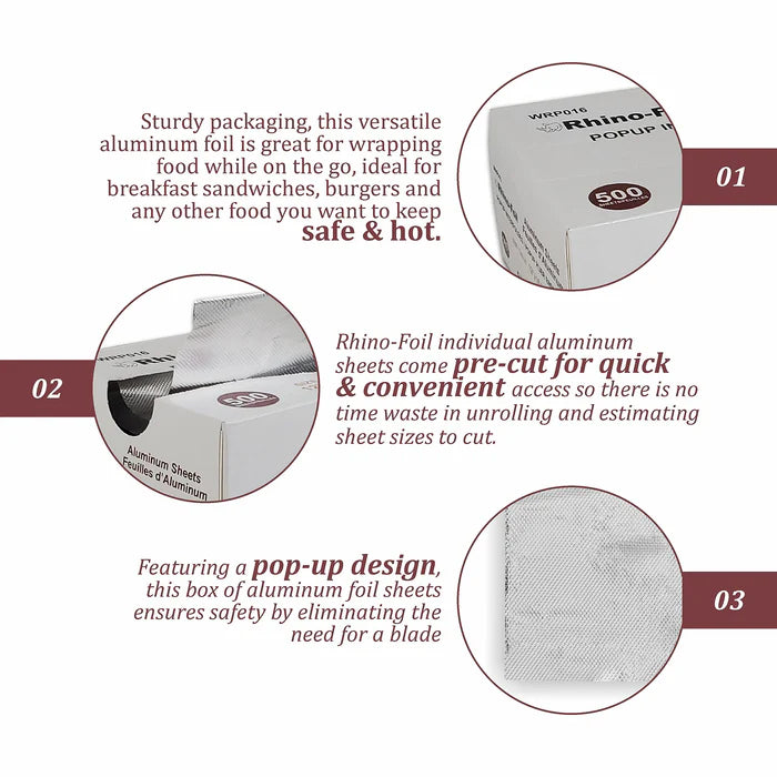 Rhino Foil - Aluminium Pop Up Sheets - 12"x10.75" - Eagle Global Solution