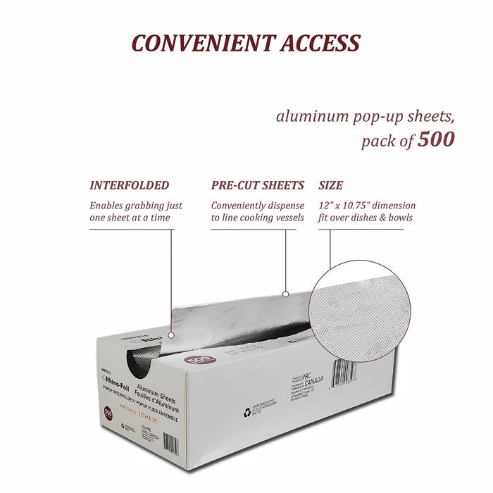 Rhino Foil - Aluminium Pop Up Sheets - 12"x10.75" - Eagle Global Solution