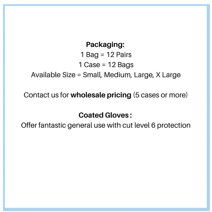 Nitrile Coated Gloves, Cut Level 6 - 12 Pr / Bag - Eagle Global Solution