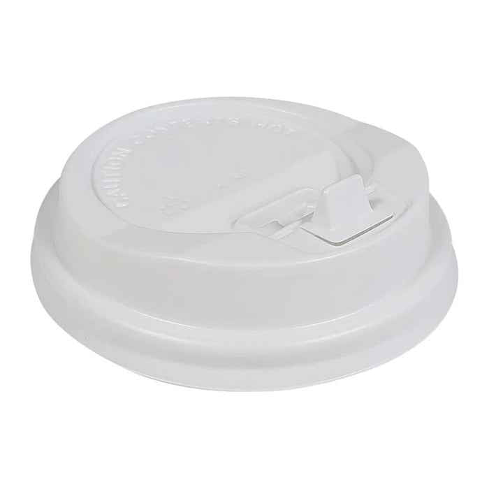 Morning Dew - Lock Back, Dome Sip Lid for 8 oz Tall Hot Paper Cups - White