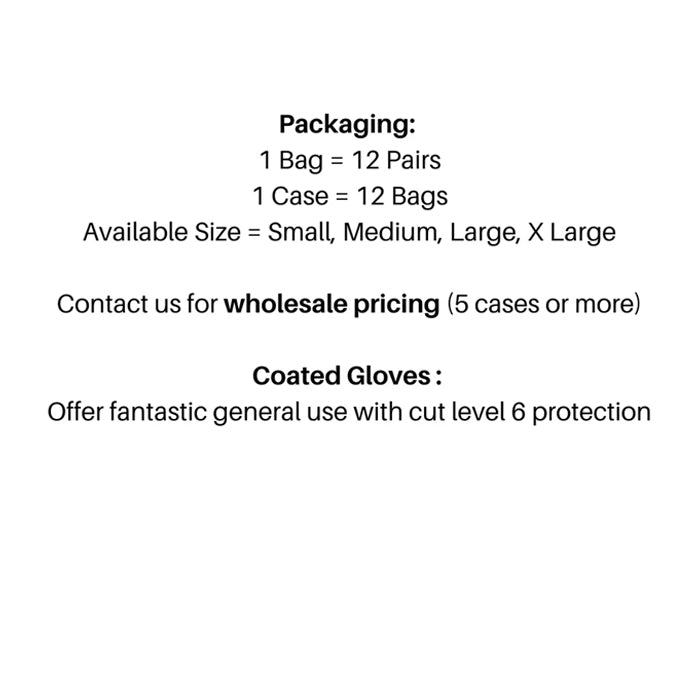 Black PU Coated Gloves, Cut Level 6 - 12 Pr / Bag - Eagle Global Solution