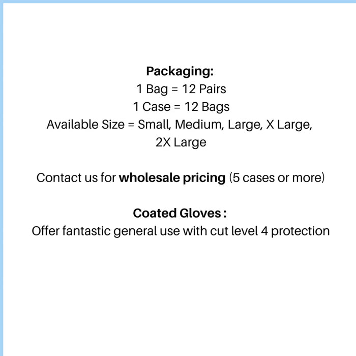 Black PU Coated Gloves, Cut Level 4 - 12Pr / Bag - Eagle Global Solution